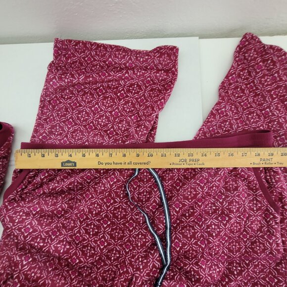 NAUTICA Pajama Set Women's XL Berry Fleece Top & Pants Pockets Drawstring - Picture 10 of 14